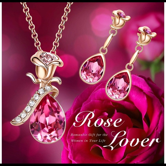 18k Rose Gold Necklace and Earring Set - Picture 3 of 3